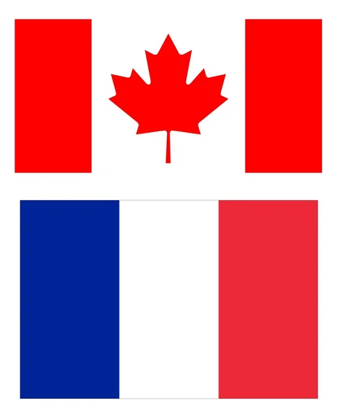Flaggor av Frankrike och Kanada — Stockfoto