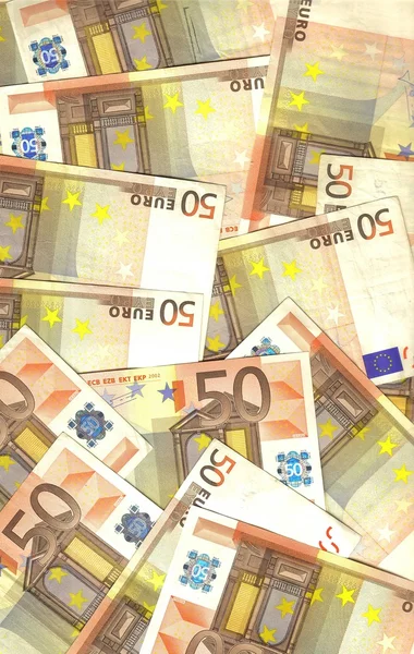 Achtergrond merkt op Europese vijftig euro — Stockfoto