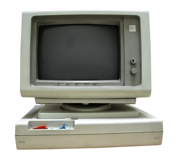 Вінтажний персональний комп'ютер з екраном — стокове фото