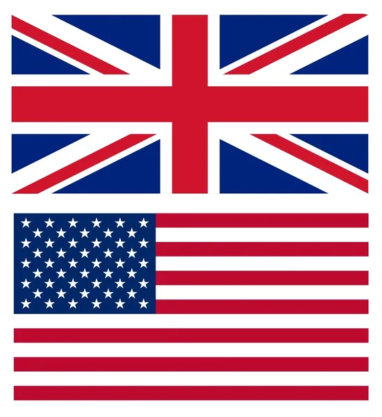 Union Jack e bandiera americana — Foto Stock