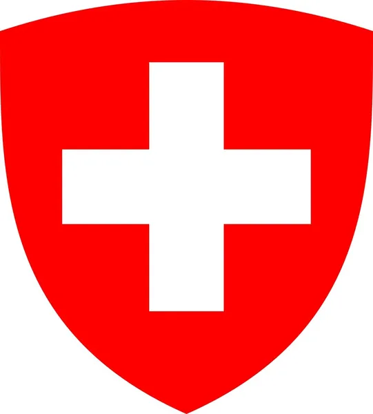 Swiss cross och sköld Stockbild