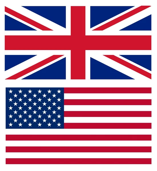 Union jack och amerikansk flagga Stockfoto