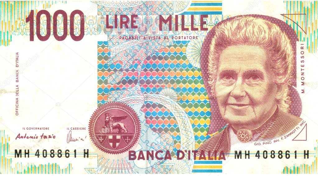 Old italian note, 1000 lire