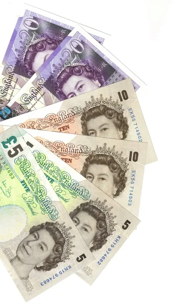 Detail english banknotes — Stock Photo, Image