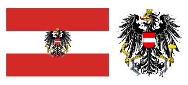 Austria coat of arms and flag clipart