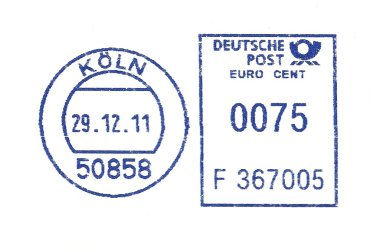 Blue german postmark clipart