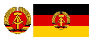 Flag and coat of arms east Germany clipart