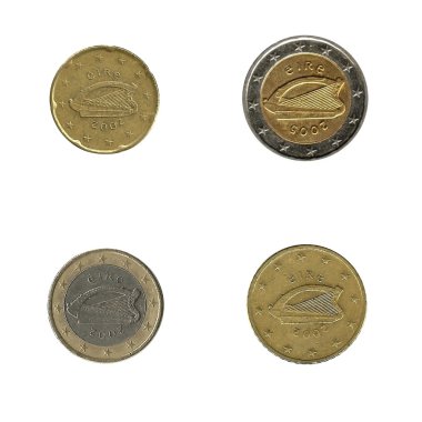 Irish euro coins clipart