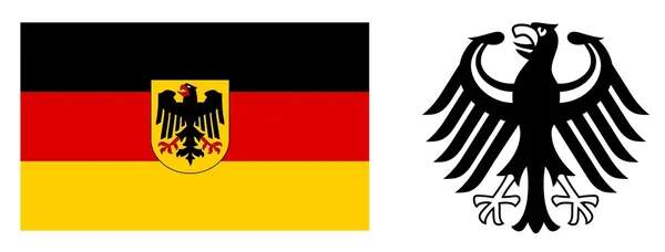 Duitse vlag en wapenschild — Stockfoto
