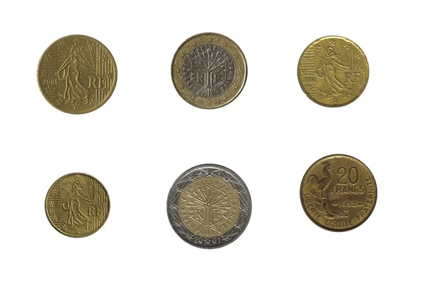 Монеты Франции — стоковое фото