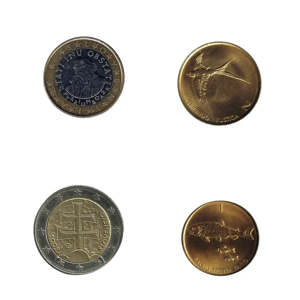 Словенские монеты — стоковое фото