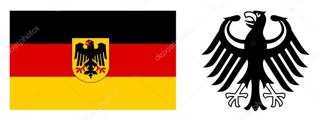 German flag and coat of arms