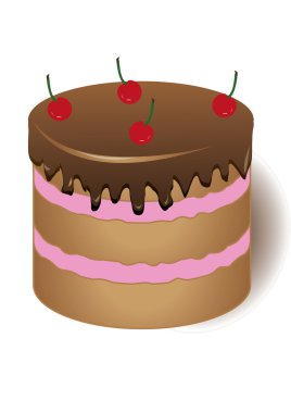 Cherry Cake vector drawing clipart