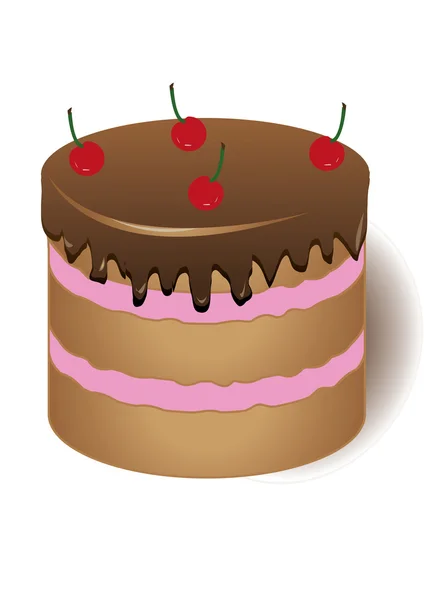 Cherry Cake vector drawing — Stock Vector