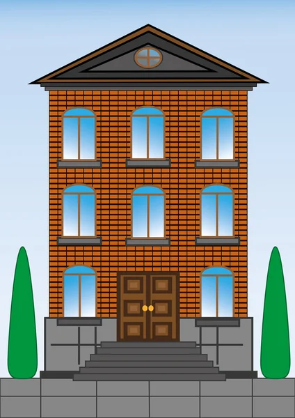 Кирпичный дом — стоковый вектор