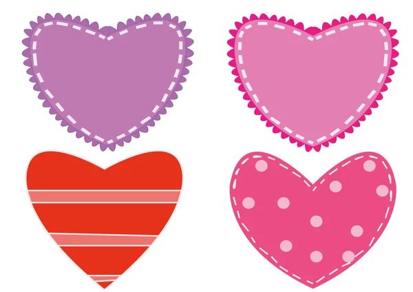 stock vector Applique hearts drawing