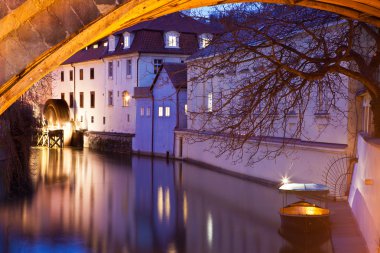 Watermill under the Charles Bridge clipart