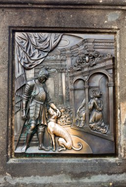 The bas-relief on the Charles Bridge in Prague clipart