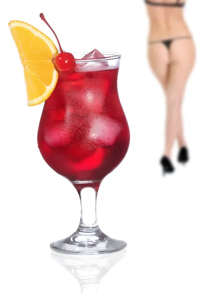 Sexy femme et boisson américaine — Photo