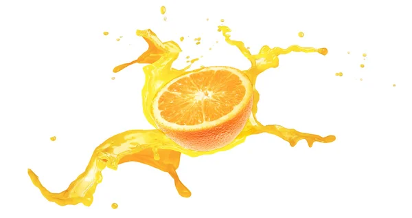 Éclaboussure orange isolée — Photo