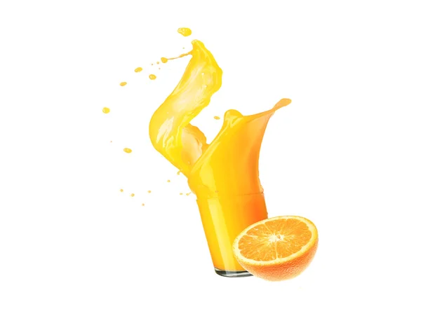 Oranje splash geïsoleerd — Stockfoto