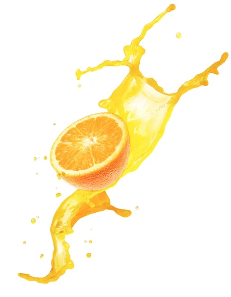 Salpicadura naranja aislada Imágenes de stock libres de derechos
