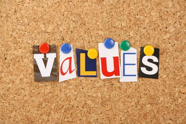 A palavra Valores — Fotografia de Stock