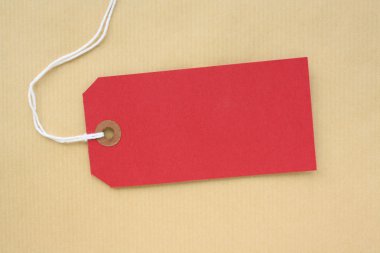 Red Paper Luggage Tag clipart