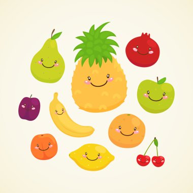 Cute fruit clipart