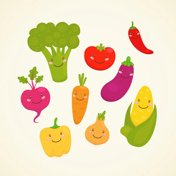 可爱蔬菜 — 图库矢量图片