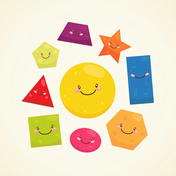 Cute geometric shapes — Stock Vector