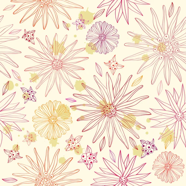 Hand Drawn Floral Pattern — Stock Vector