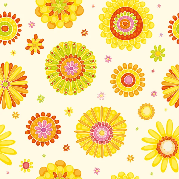 추상적인 꽃으로 아름 다운 패턴 — 스톡 벡터