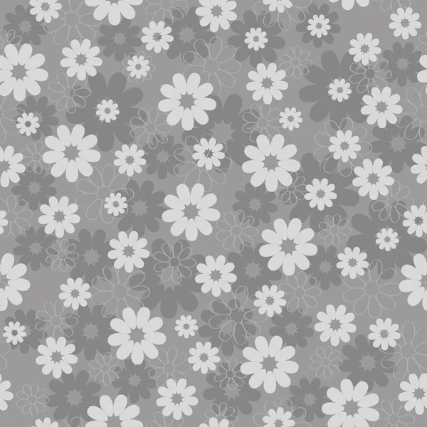 Patrón floral gris — Vector de stock