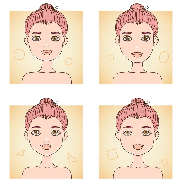 Faces types — Stock Vector
