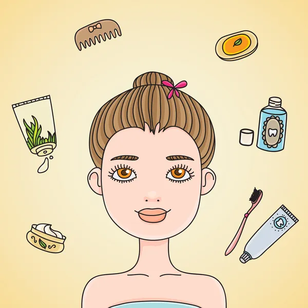 Nettoyage visage — Image vectorielle