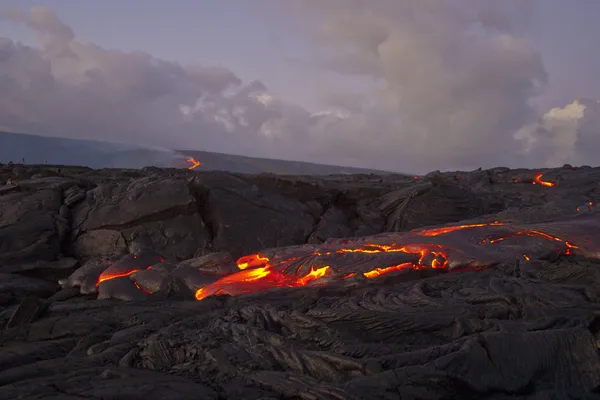Caudal de lava de Hawai en el volcán Kilauea — Foto de Stock