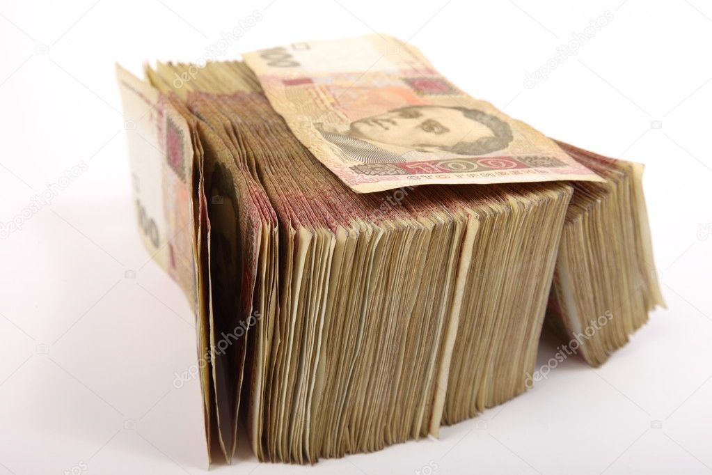 Ukrainian money notes packs