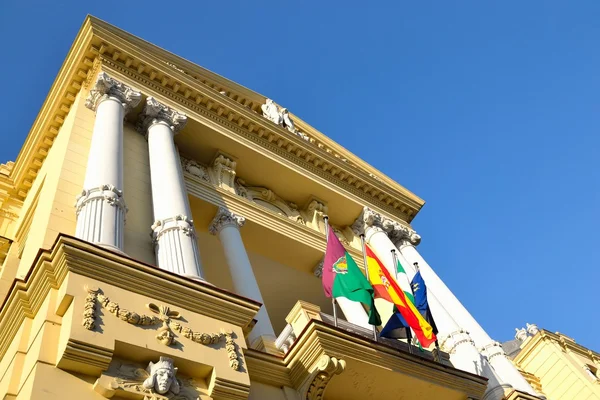Vlaggen in stad malaga — Stockfoto