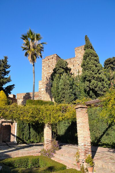 Interior Castle Alcazaba of Malaga