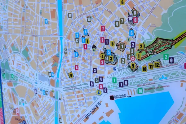 Malaga Turist Haritası Stok Resim