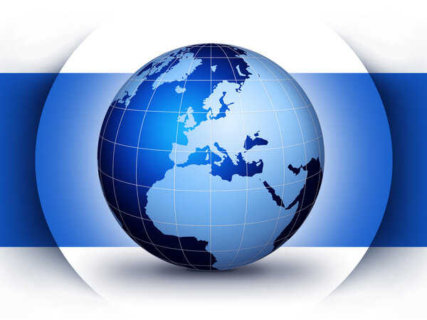 Blue world globe design concept... World globe design illustration.