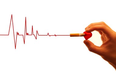Cardiac arrest due to cigarette clipart