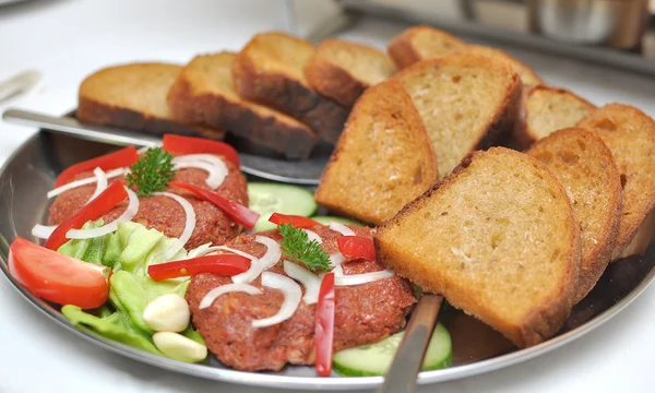 stock image Steak Tartare with toast