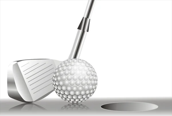 Мяч для гольфа с клюшкой — стоковое фото