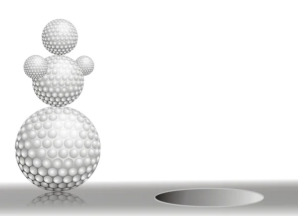 Stock image Winter snowman made of golf balls on white