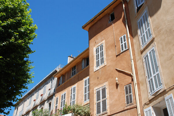 Historical buildings in the city Aix en provence in the south of France