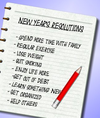 New Years resolutions list clipart