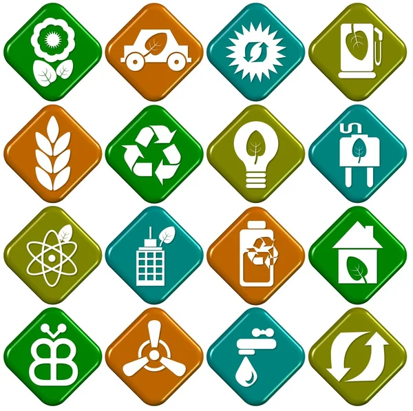 Ekologiczne ikony — Zdjęcie stockowe