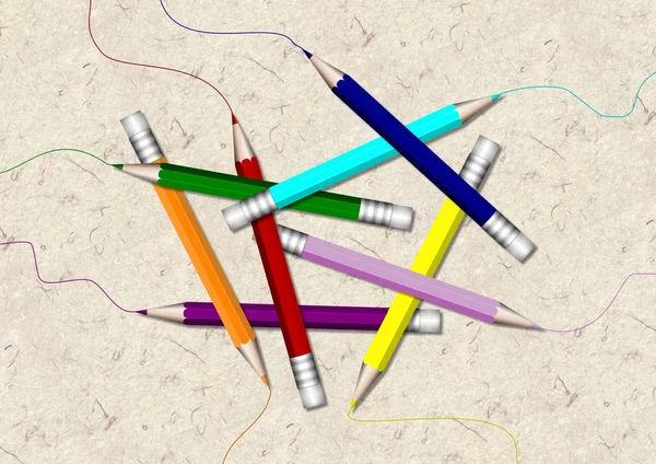 Gruppe af farvede blyanter - Stock-foto